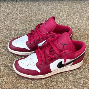Jordan Low Top Sneakers in Red, White and Black